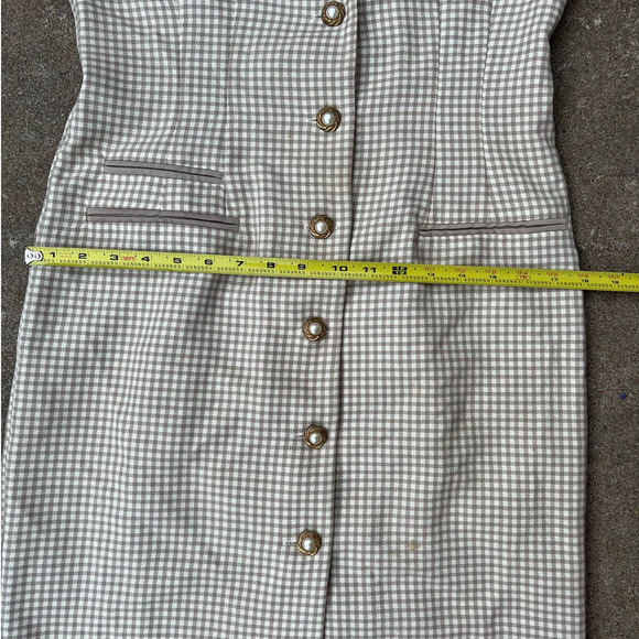 Vintage Danny And Nicole New York Womans Dress 8 Chic Button Knee Length Gold‎ - Picture 7 of 9